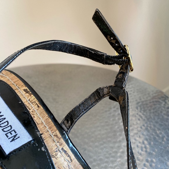 Steve Madden Cork Strap Wedges Size 10 - Picture 5 of 9